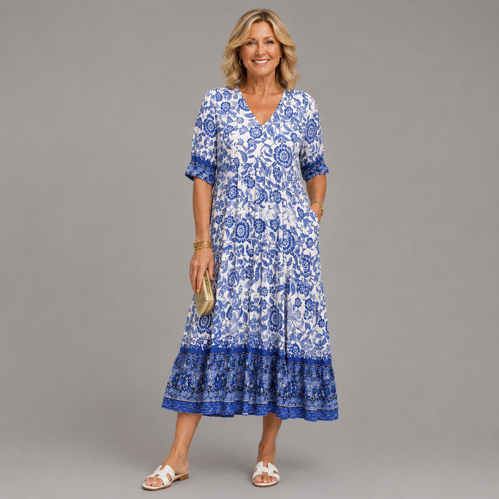 Keisha | Robe Fleurie Décolleté en V Élégante