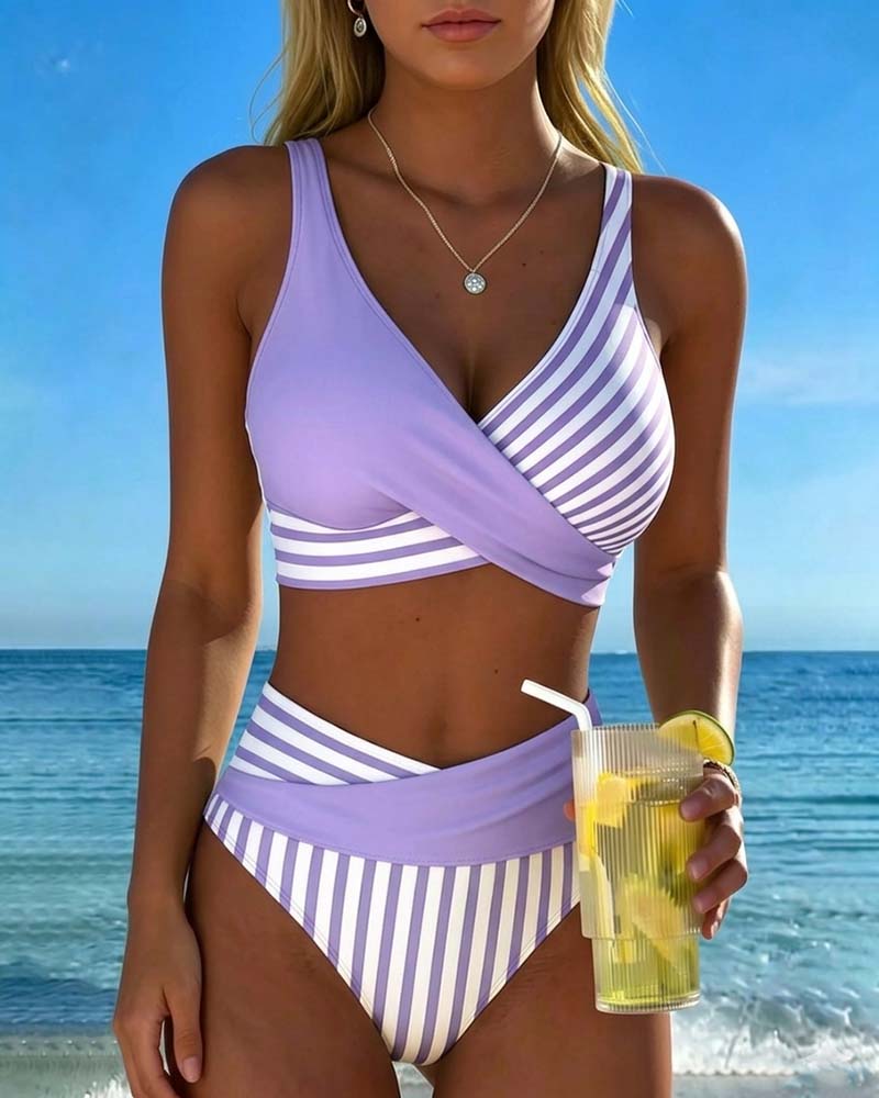 Giulia | Bikini à Rayures Croisées