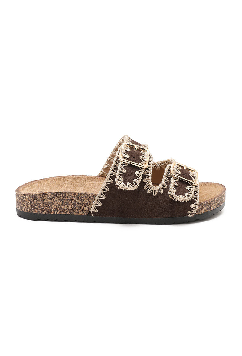 Sunniva | Sandale Wedge Marron