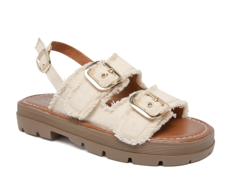 Quenby | Sandale à Talon Beige