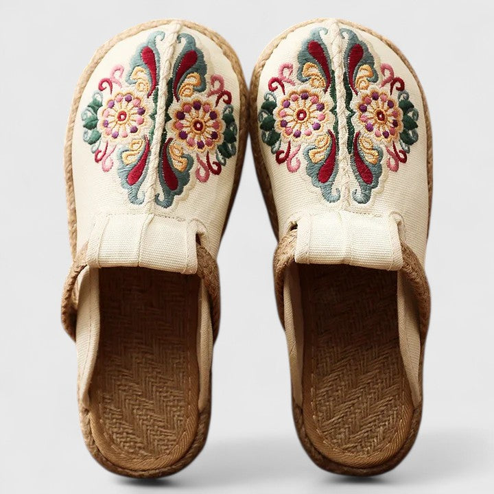 Marousse™ | Mules Florales Confortables Fait Main