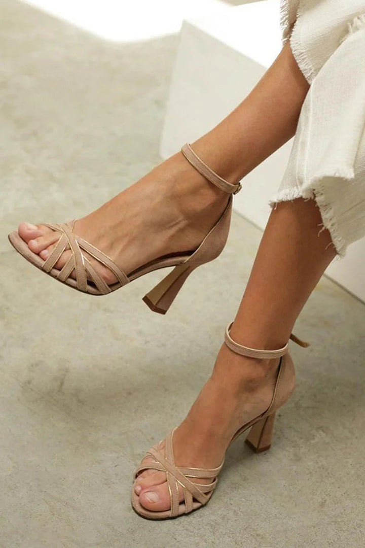 SANDAL EN TALON À BRIDES CROISÉES