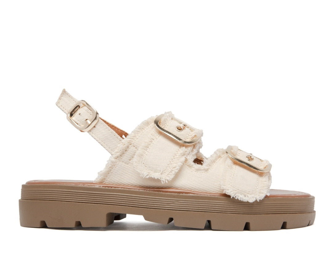 Quenby | Sandale à Talon Beige