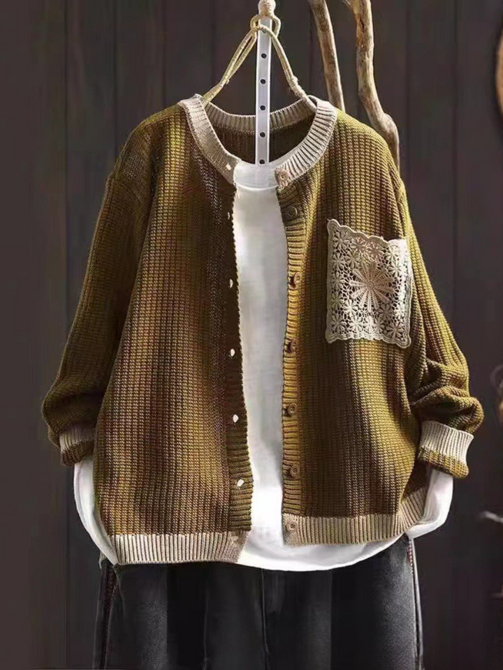 Cardigan Maille Gaufrée à Poches Sandrine