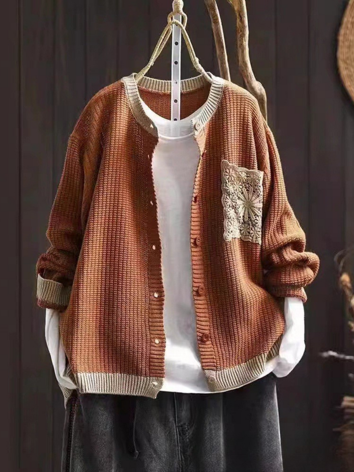 Cardigan Maille Gaufrée à Poches Sandrine