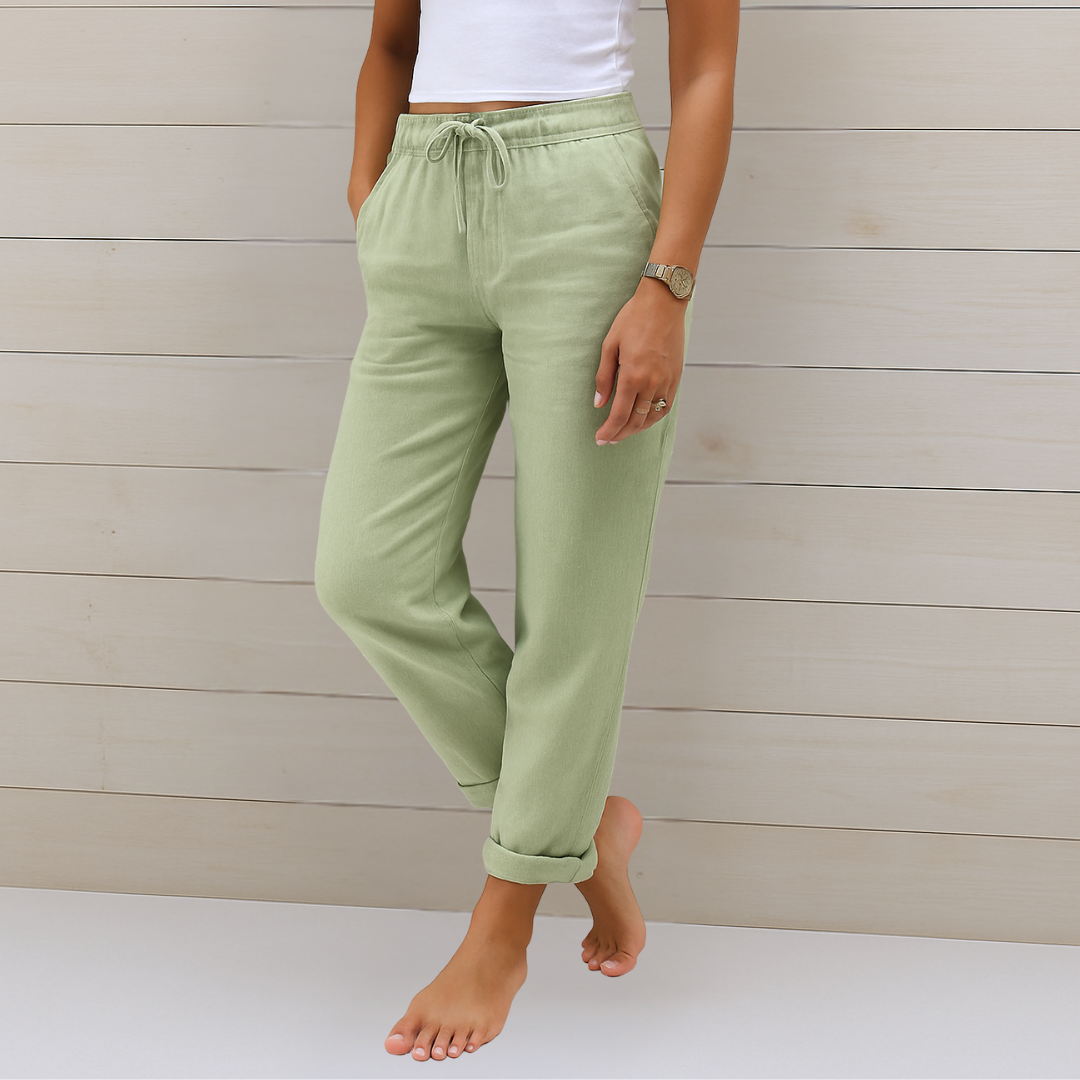 Maylora | Pantalons en Lin Relax avec Cordon