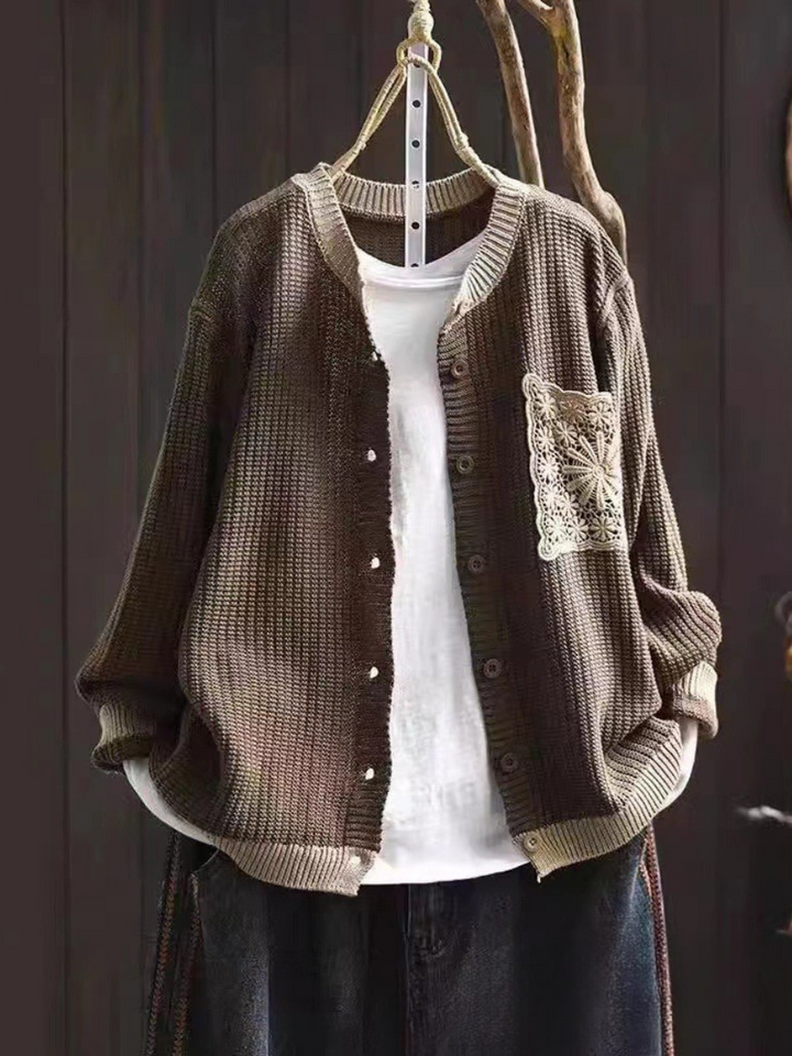 Cardigan Maille Gaufrée à Poches Sandrine