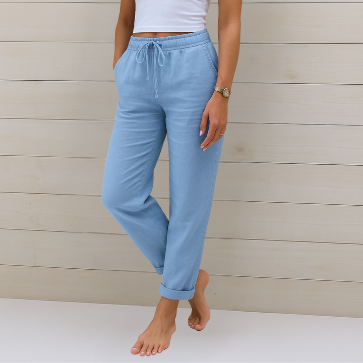 Maylora | Pantalons en Lin Relax avec Cordon