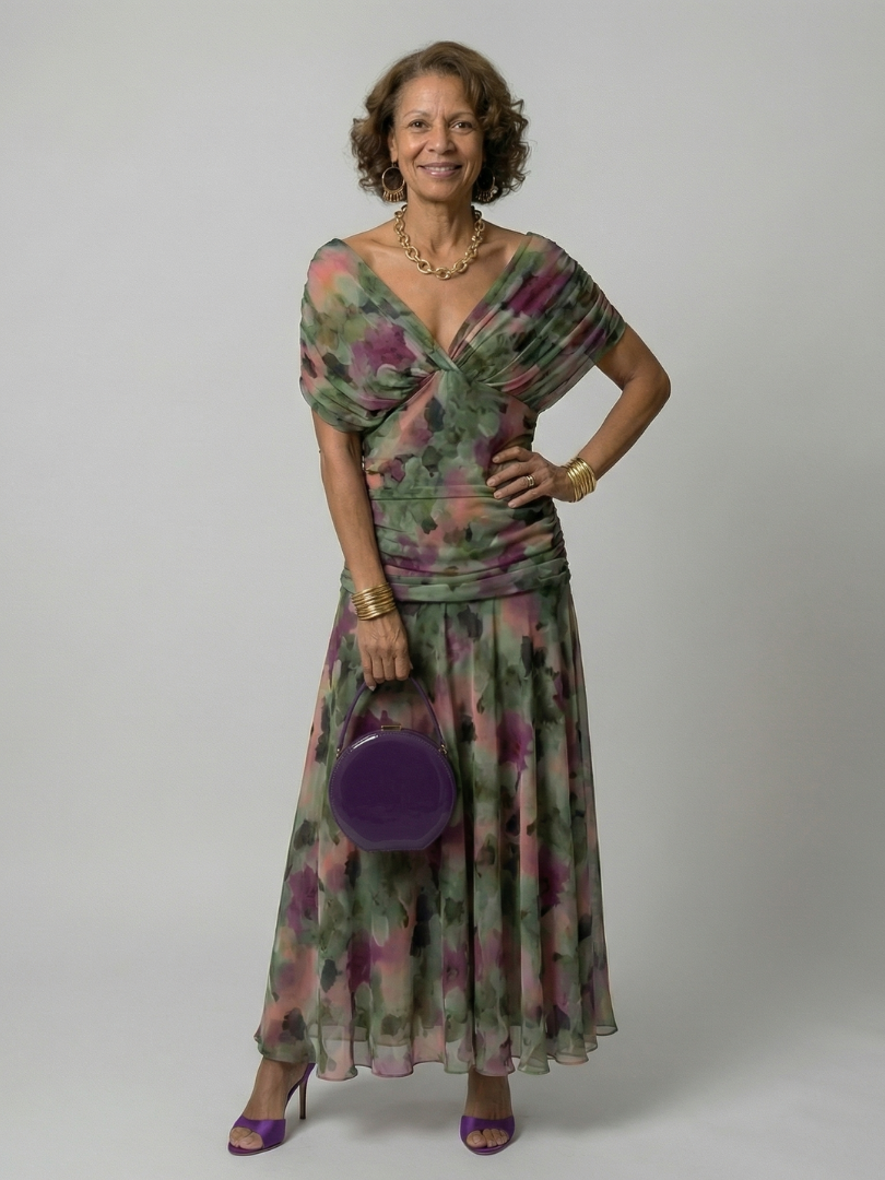 Calen | Robes Midi Fluides à Épaules Dénudées
