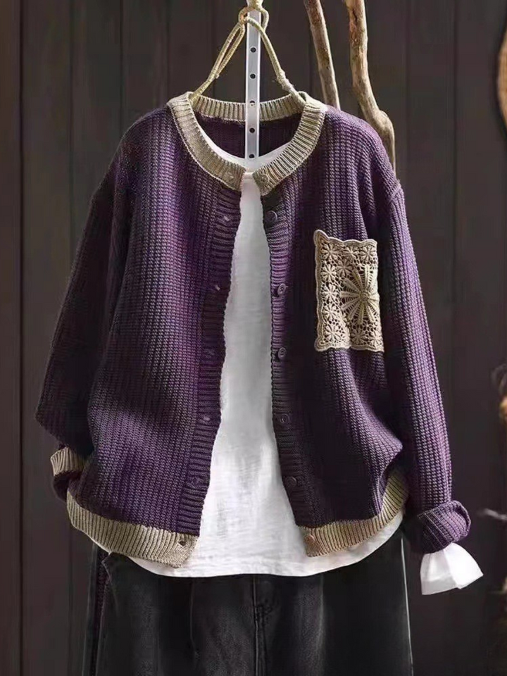 Cardigan Maille Gaufrée à Poches Sandrine