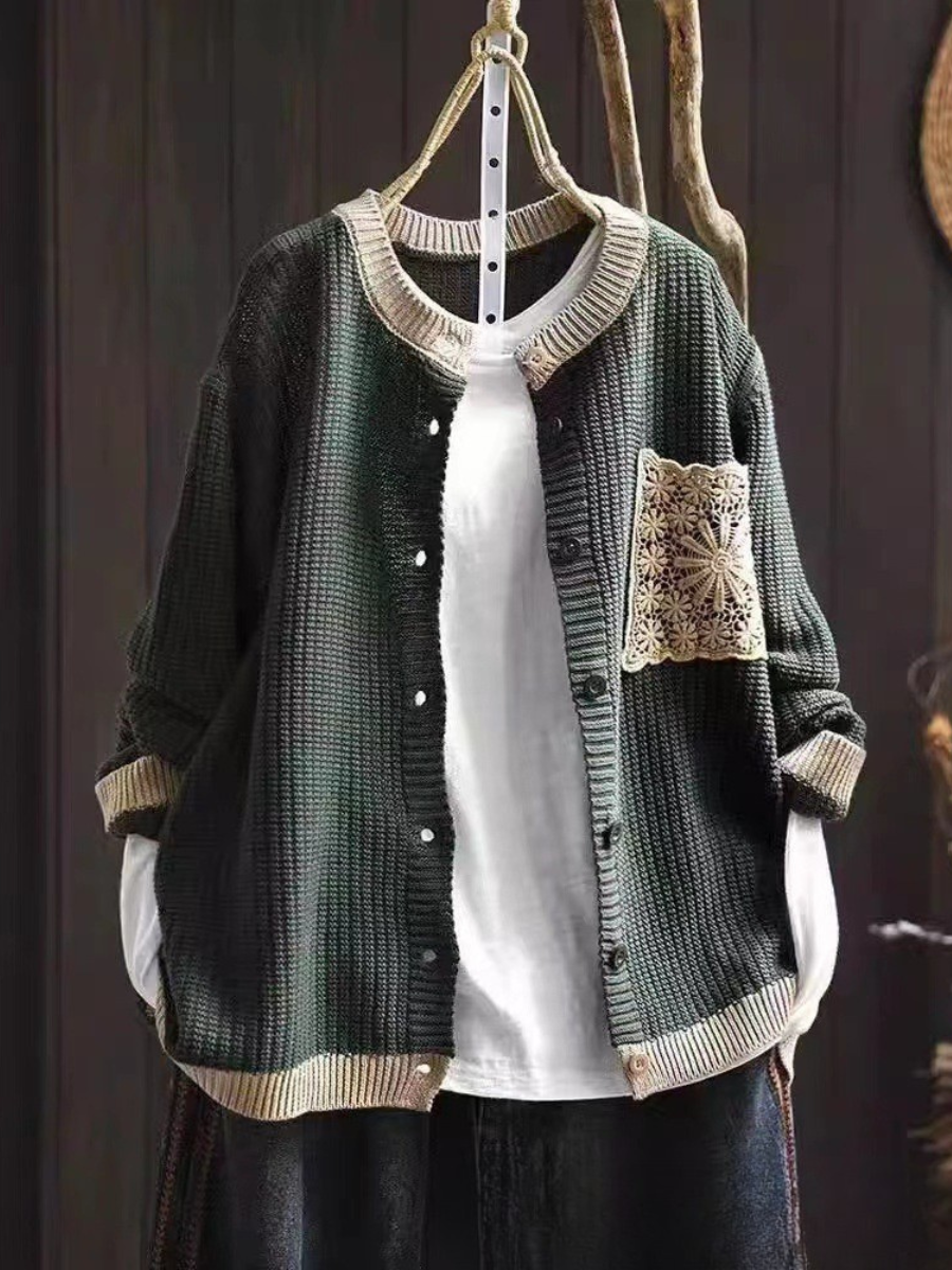 Cardigan Maille Gaufrée à Poches Sandrine