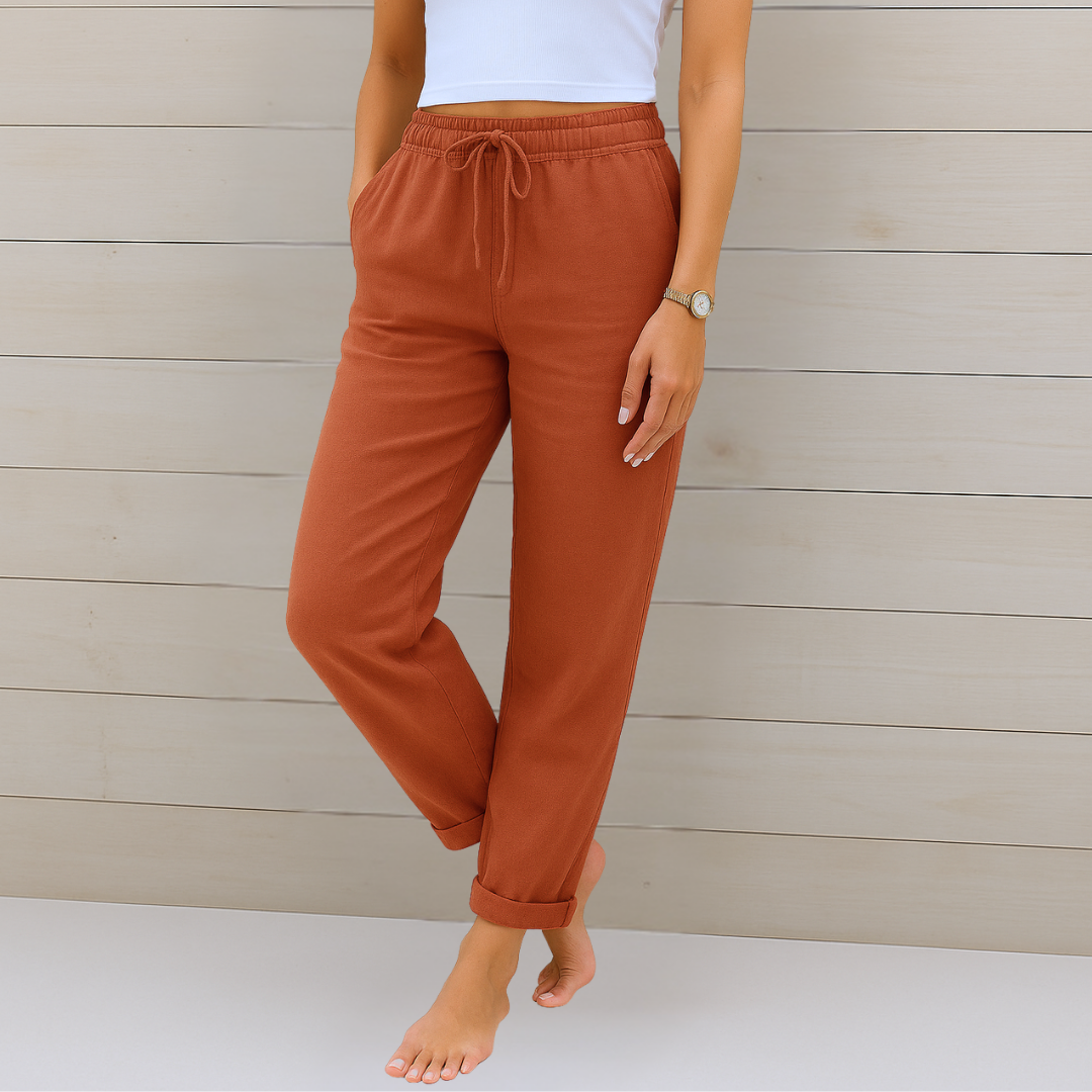 Maylora | Pantalons en Lin Relax avec Cordon