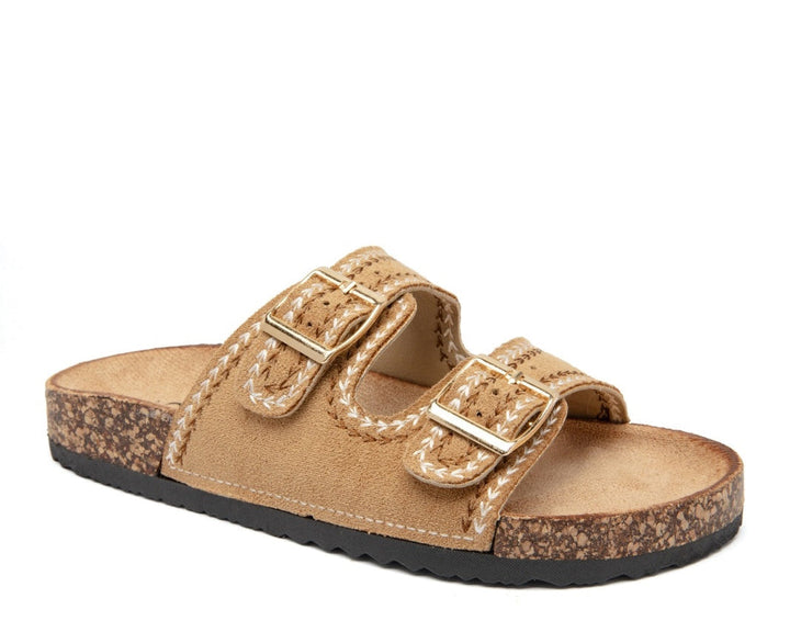 Verity | Sandale à talon compensé beige