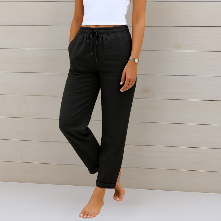 Maylora | Pantalons en Lin Relax avec Cordon