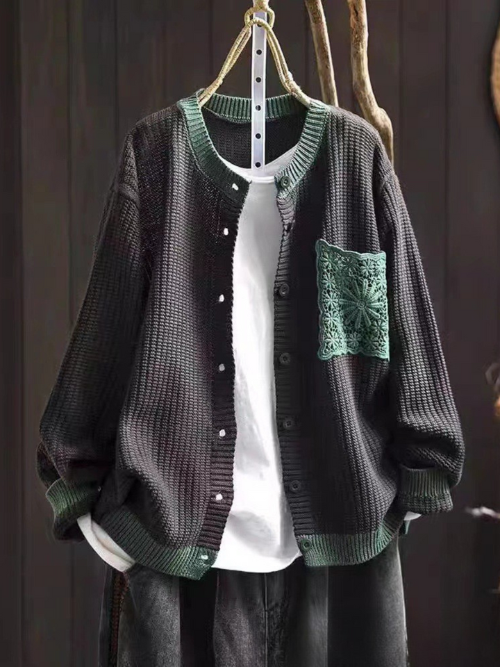 Cardigan Maille Gaufrée à Poches Sandrine