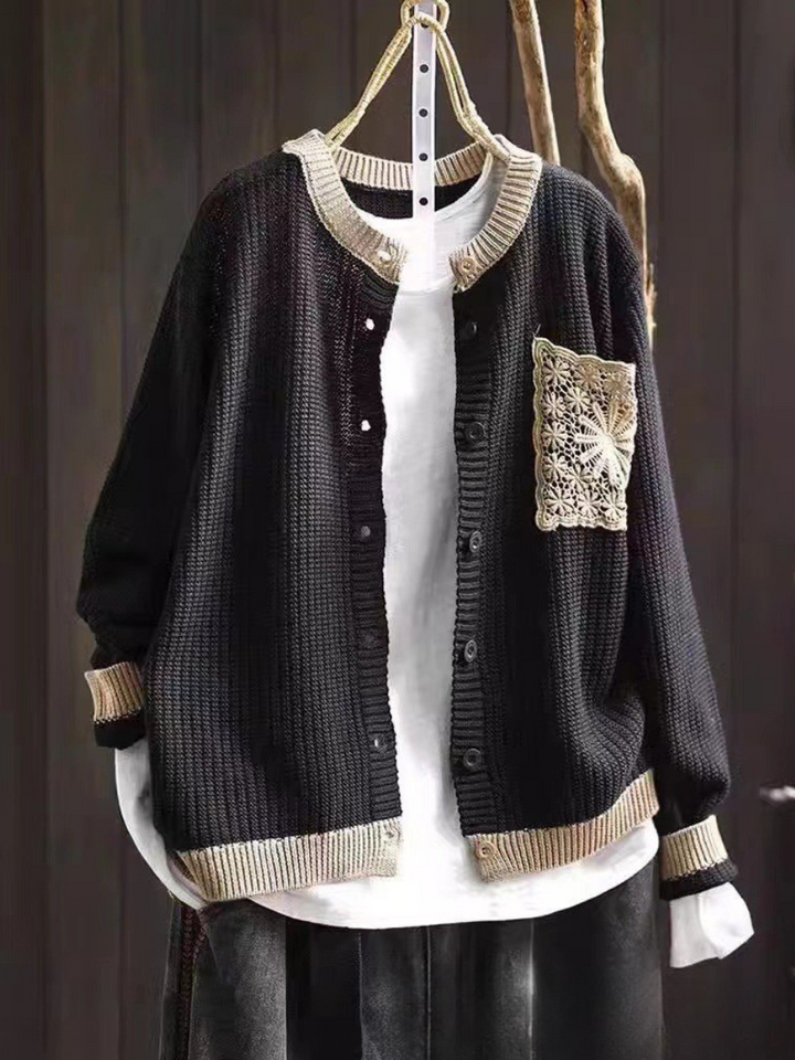 Cardigan Maille Gaufrée à Poches Sandrine