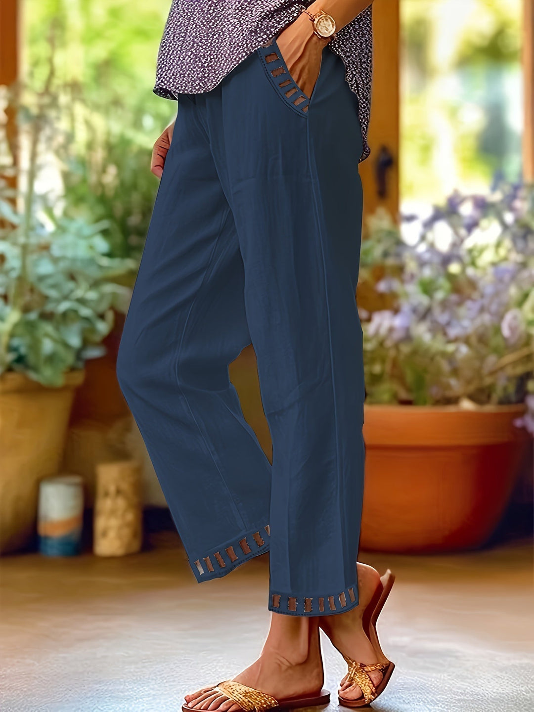 Wren – Pantalons Cropped Relax avec Détails Contrastants