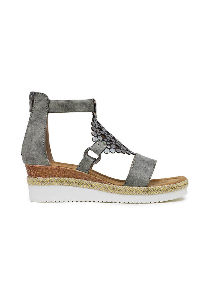 Orsolya | Sandale Wedge Vert Gris