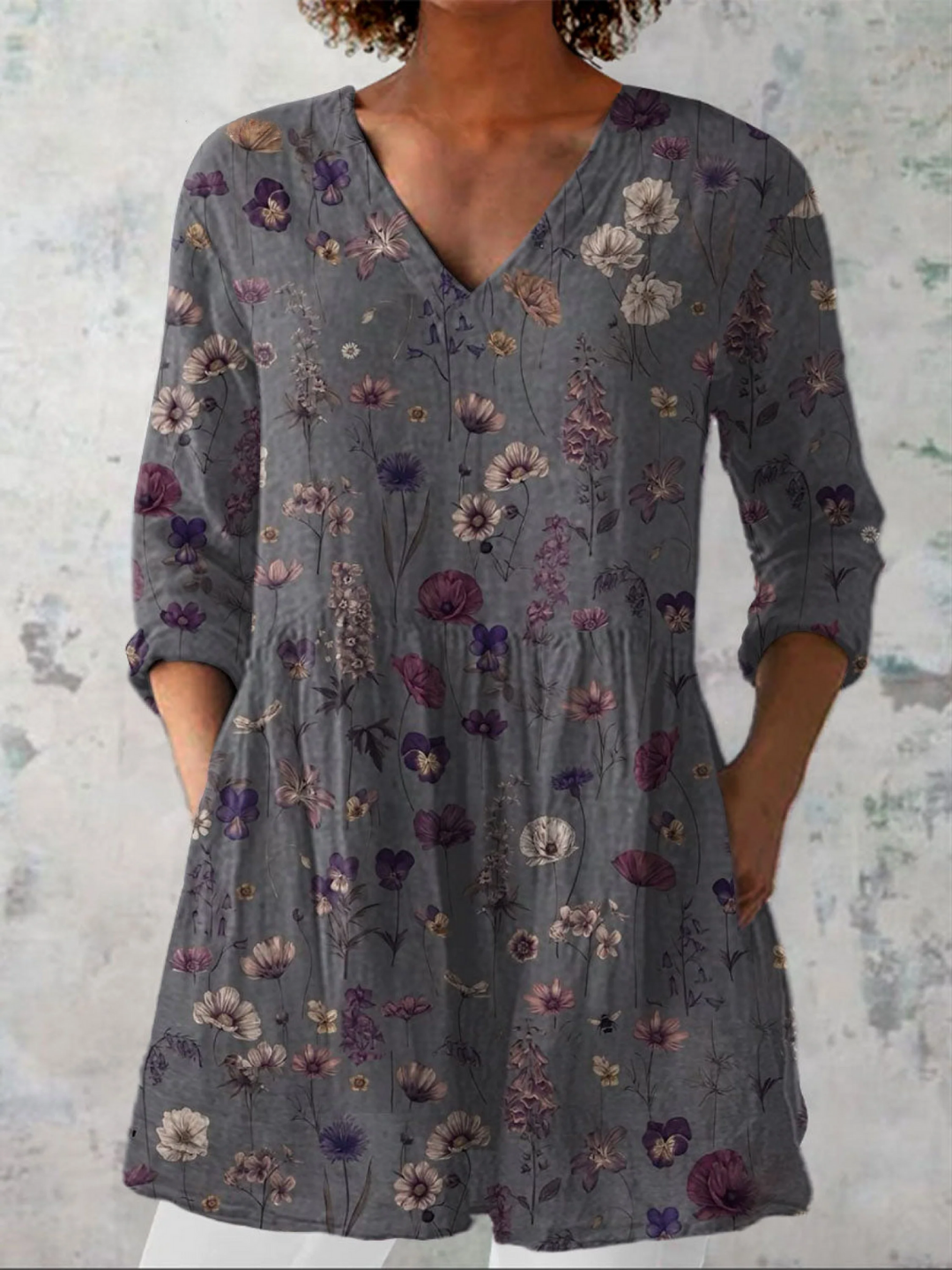 Audrey | Blouse longue avec décolleté en V