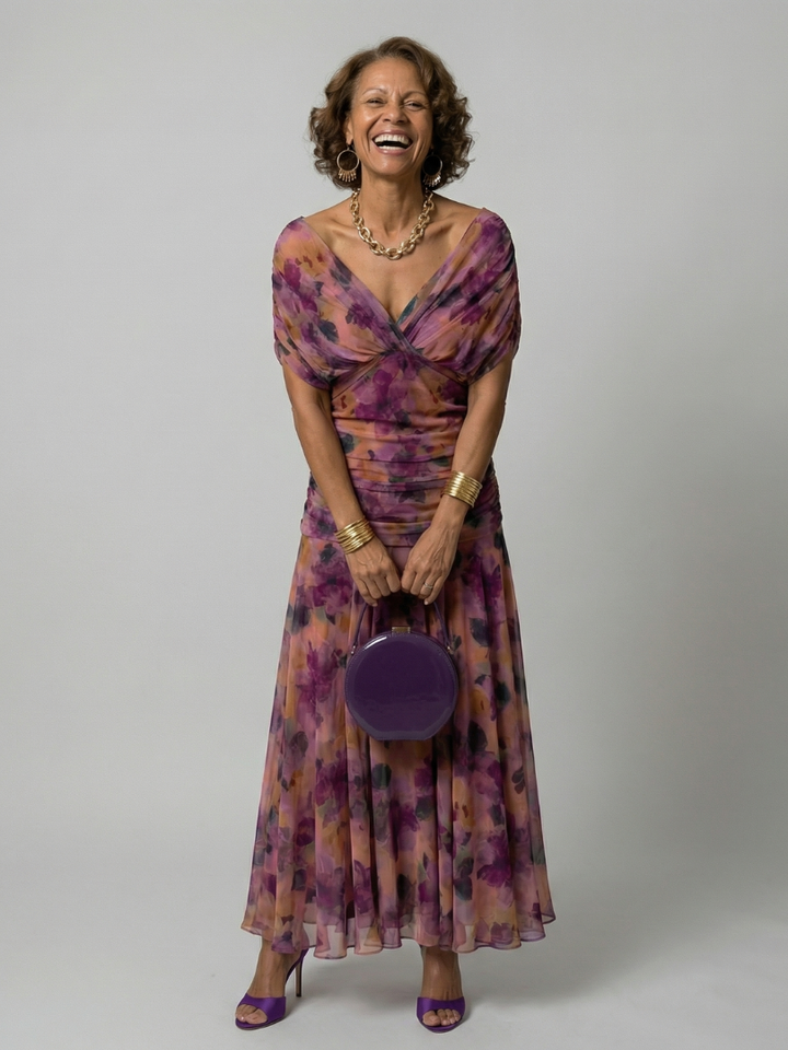 Calen | Robes Midi Fluides à Épaules Dénudées