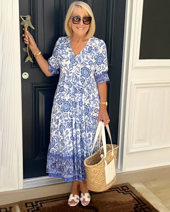 Keisha | Robe Fleurie Décolleté en V Élégante