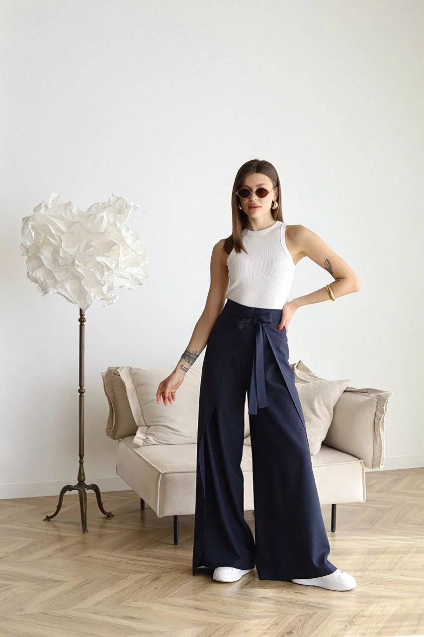 ARIANE – PANTALONS LARGES EN LIN POUR FEMMES