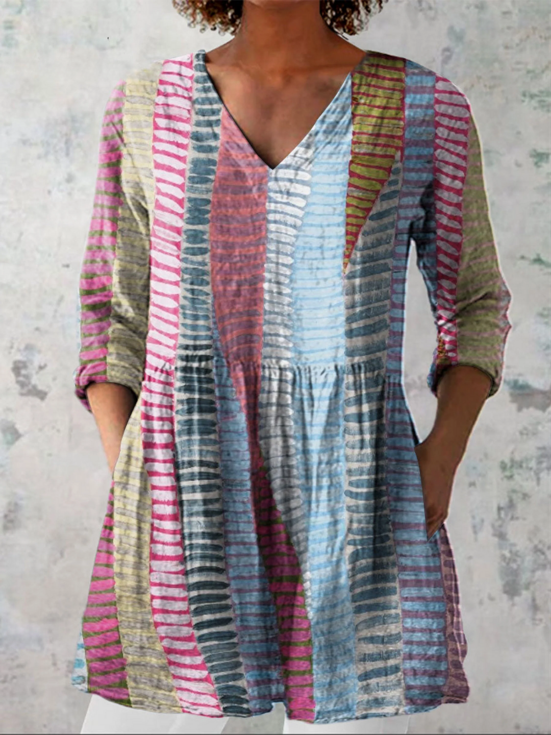 Anais | Blouse longue à décolleté en V