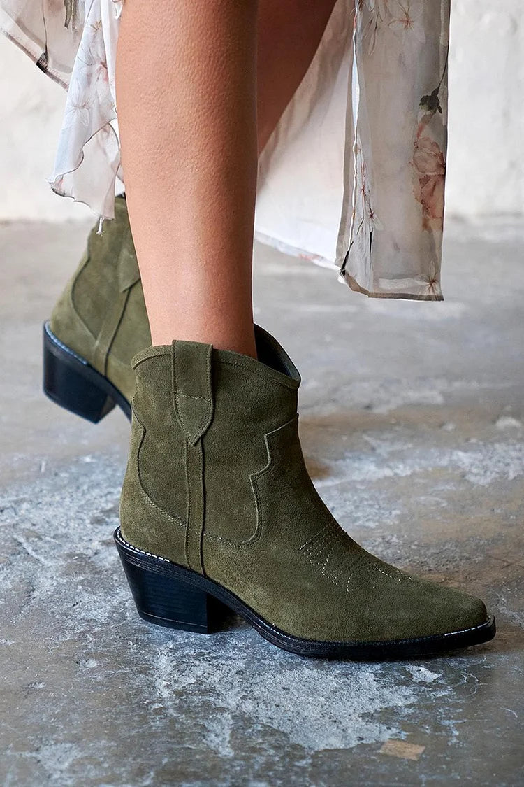 Élise™ | Bottines Courtes en Suède