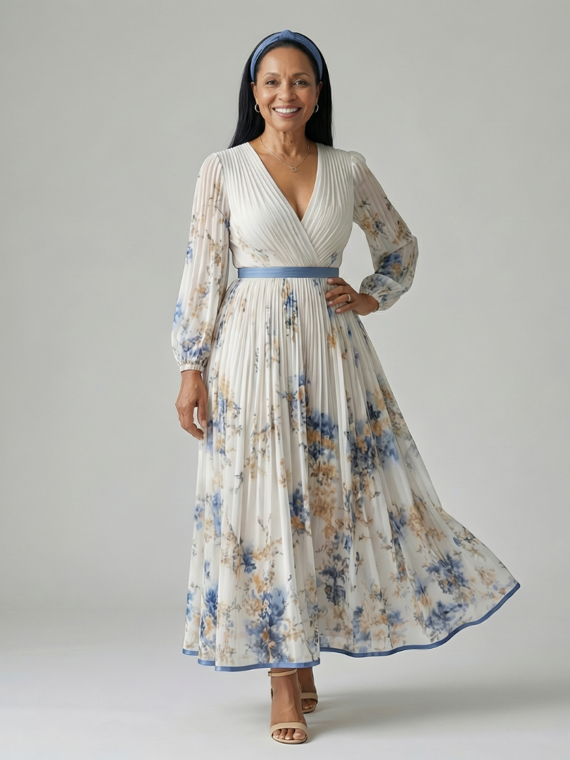 Rielle | Robe Midi Drapée Plissée