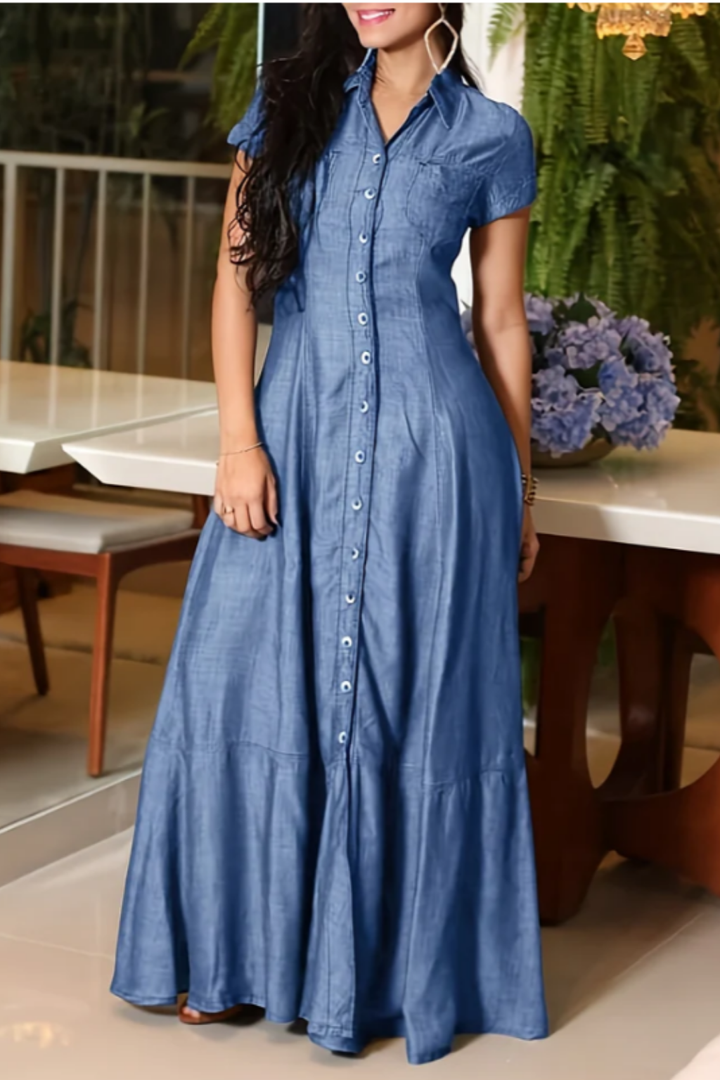 Eliza | Robe Longue en Denim