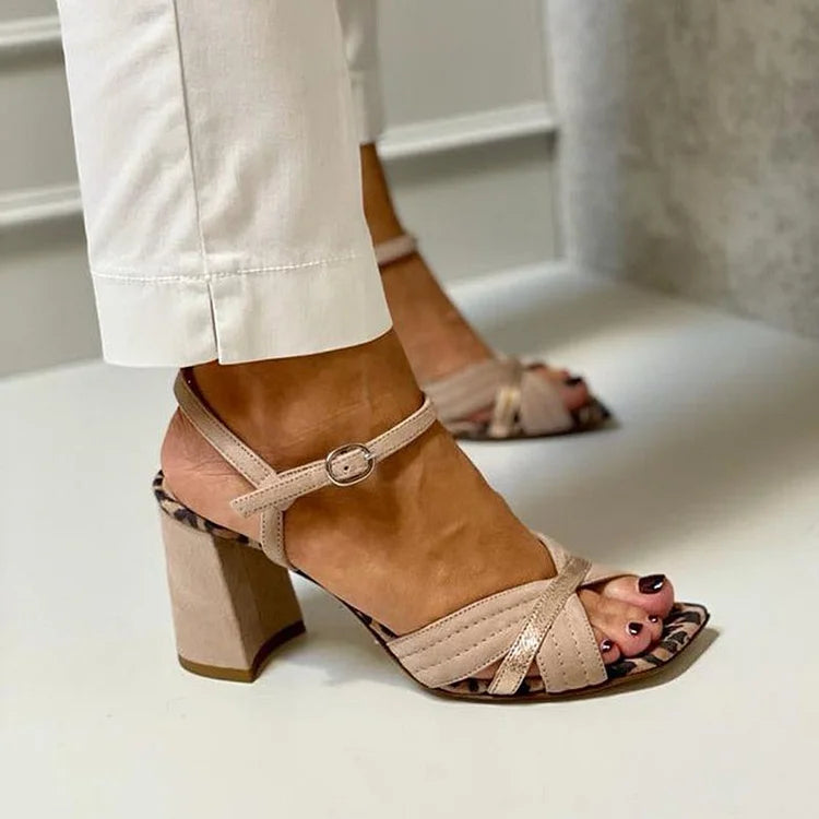 SANDALS À TALONS BANDE CROISÉE