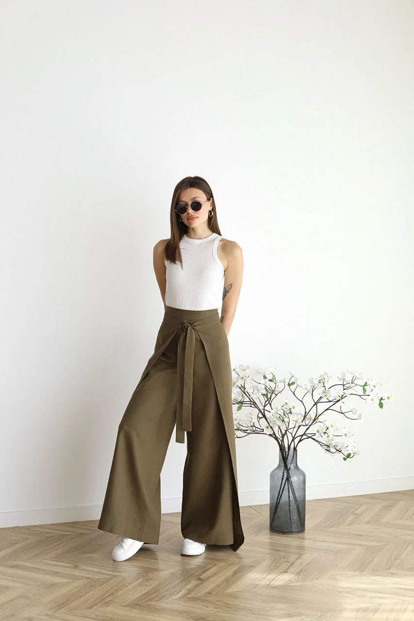 ARIANE – PANTALONS LARGES EN LIN POUR FEMMES