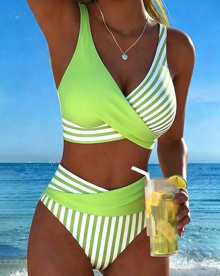 Giulia | Bikini à Rayures Croisées