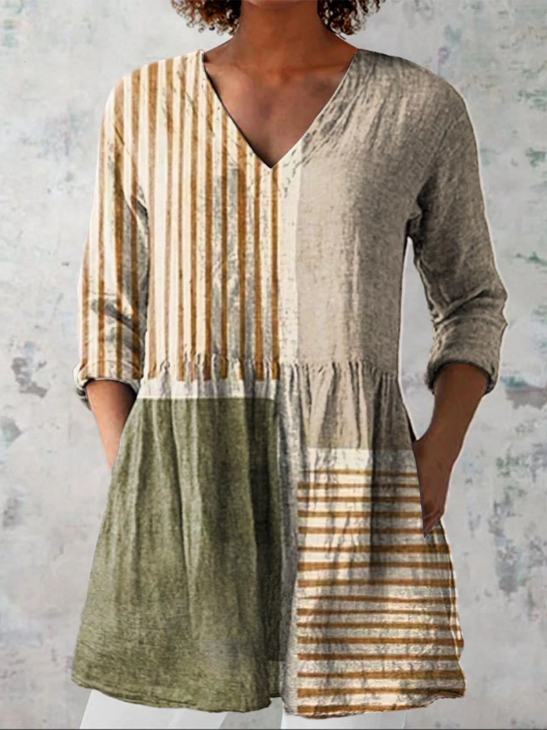 Camille | Blouse longue avec décolleté en V