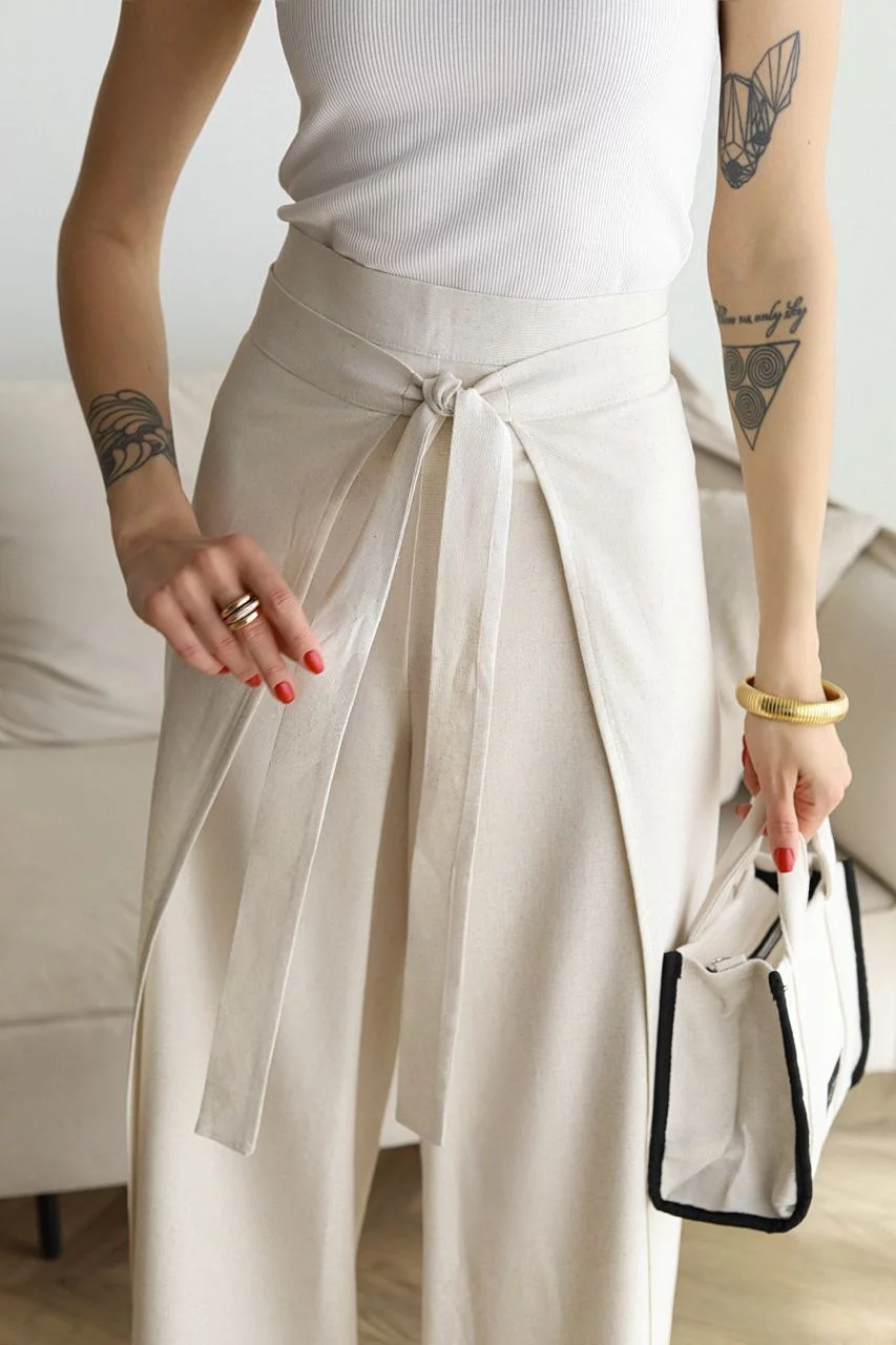 ARIANE – PANTALONS LARGES EN LIN POUR FEMMES