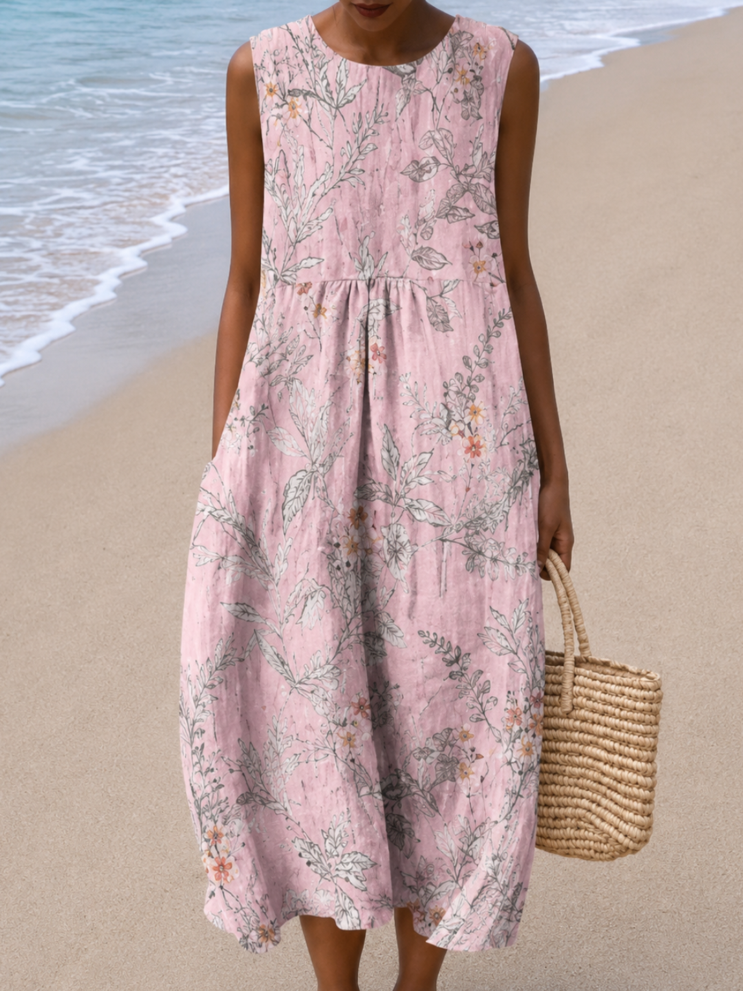 Brooklyn - Robe Midi Sans Manches au Couper Relaxé pour Femme