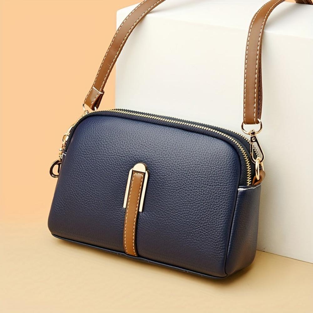Sac à bandoulière avec texture "litchi" colorée Míla