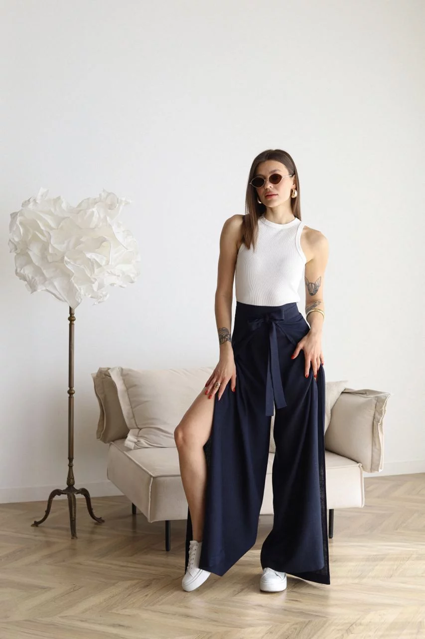 ARIANE – PANTALONS LARGES EN LIN POUR FEMMES