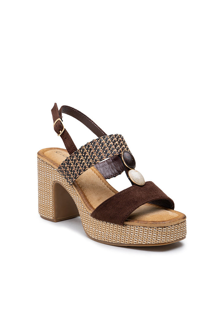Hesper | Sandale à Talon Wedge Marron
