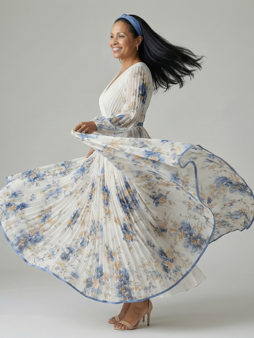 Rielle | Robe Midi Drapée Plissée