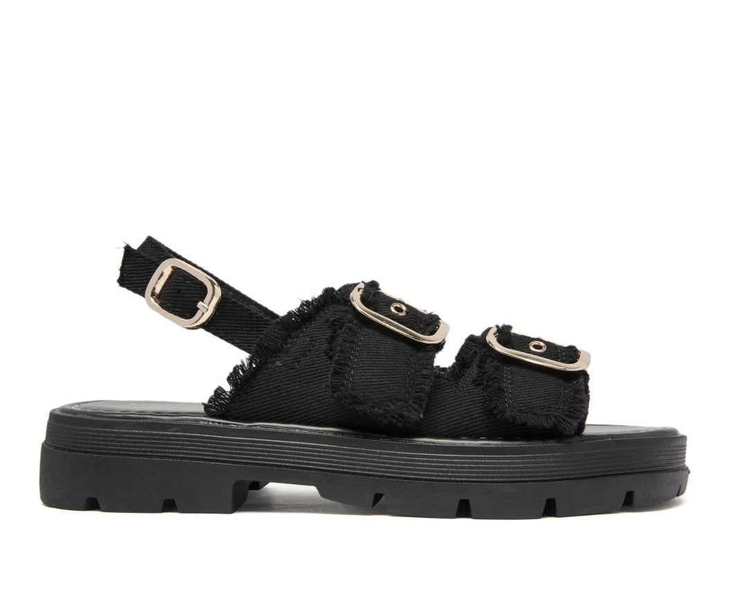 Rialta | Sandale à Talon Wedge Noire