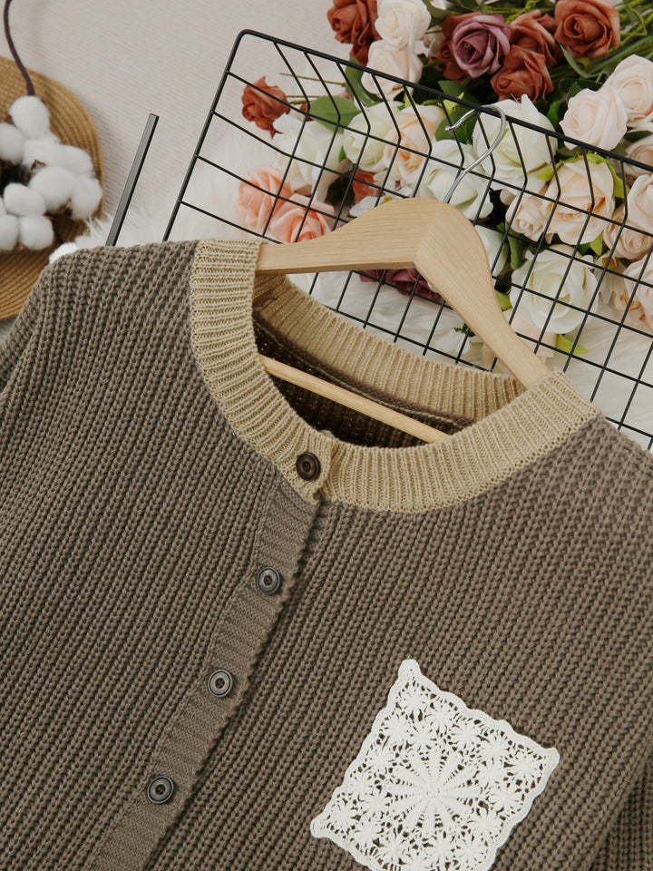 Cardigan Long Poche Dentelle Claire