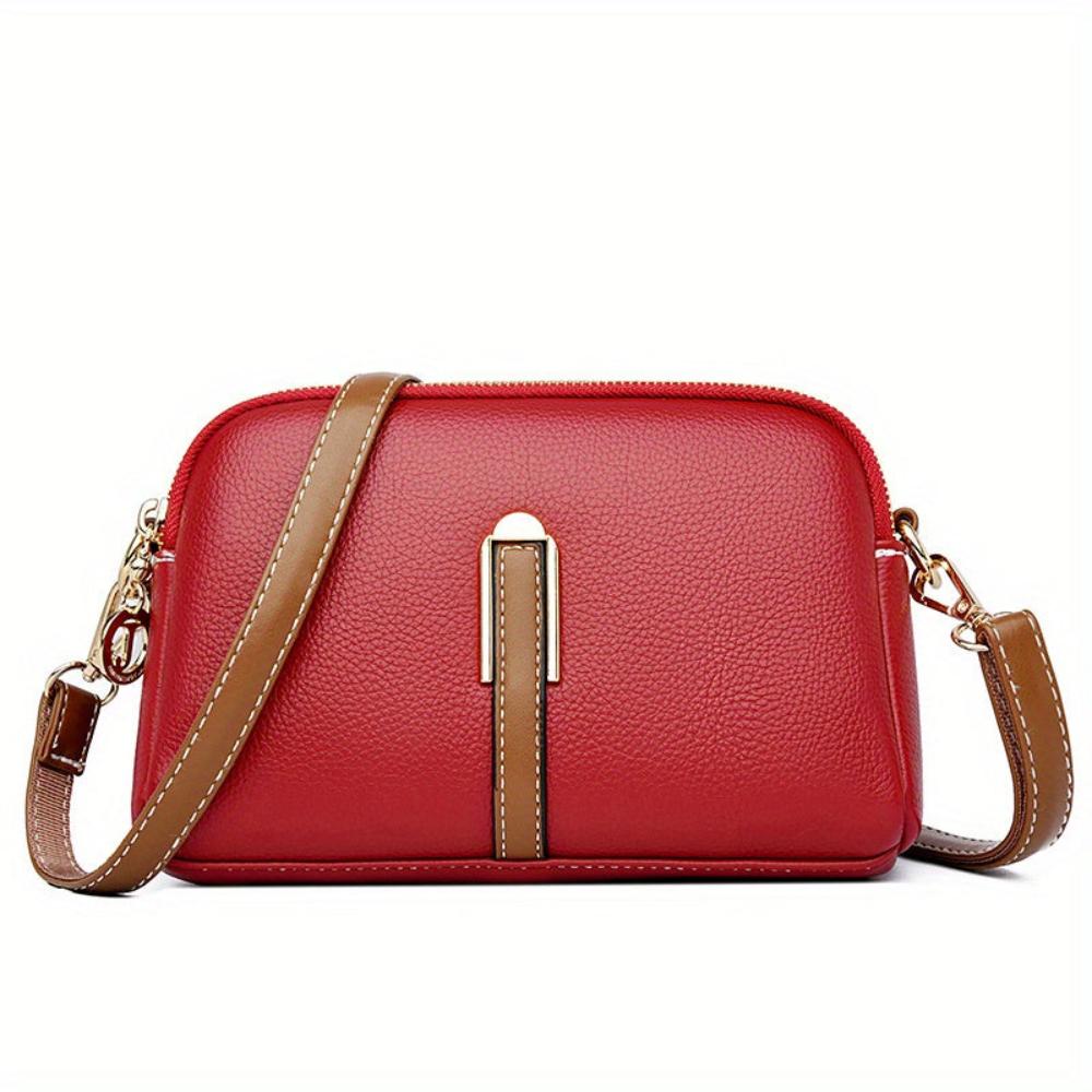Sac à bandoulière avec texture "litchi" colorée Míla
