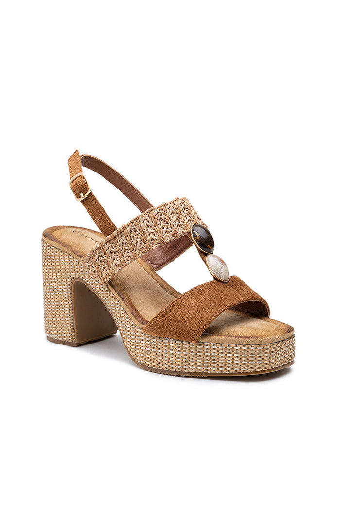 Cerys | Sandale à Talon Wedge Camel