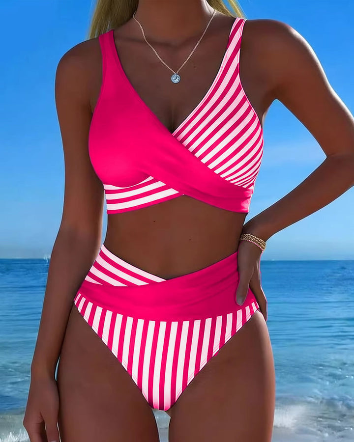 Giulia | Bikini à Rayures Croisées