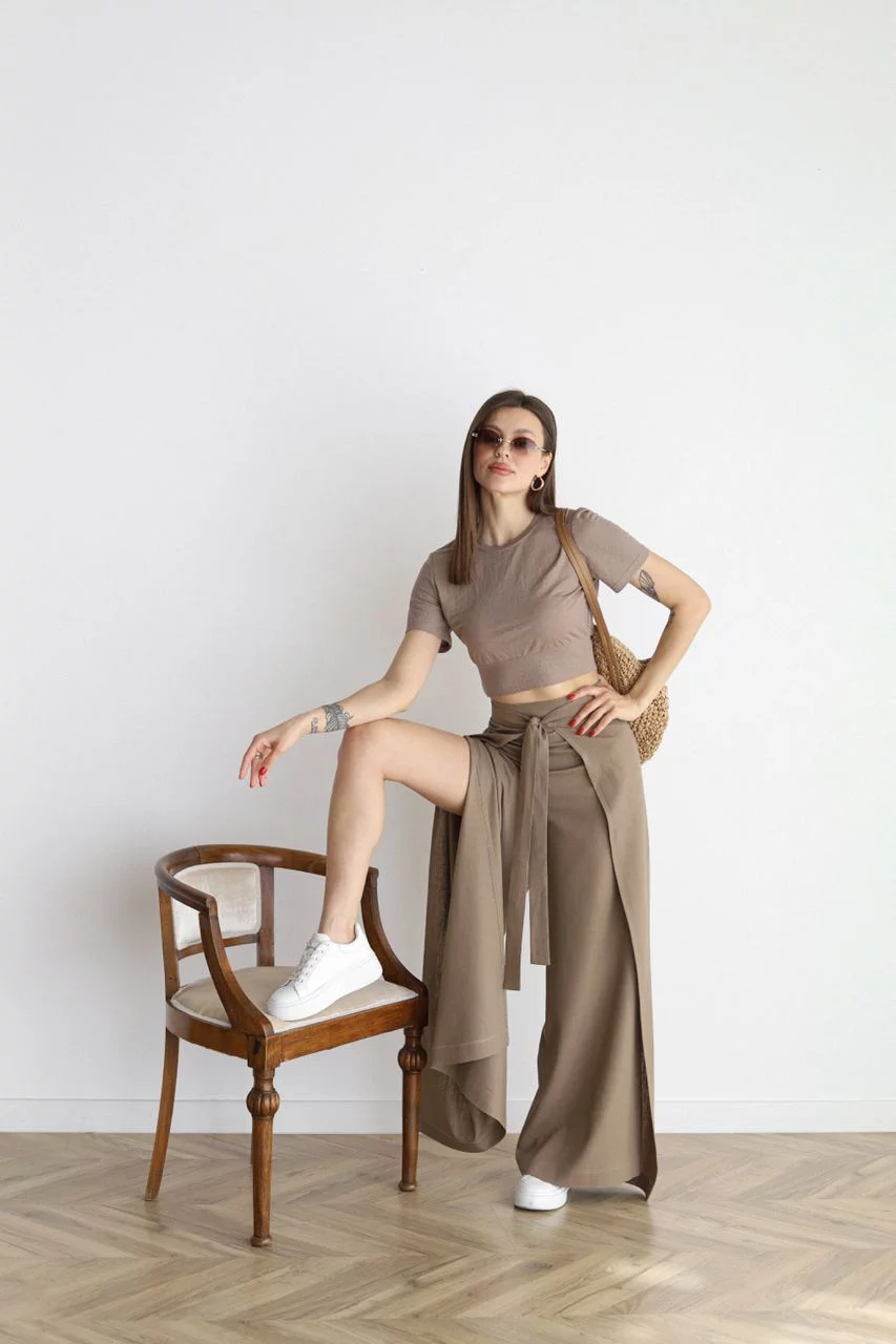 ARIANE – PANTALONS LARGES EN LIN POUR FEMMES