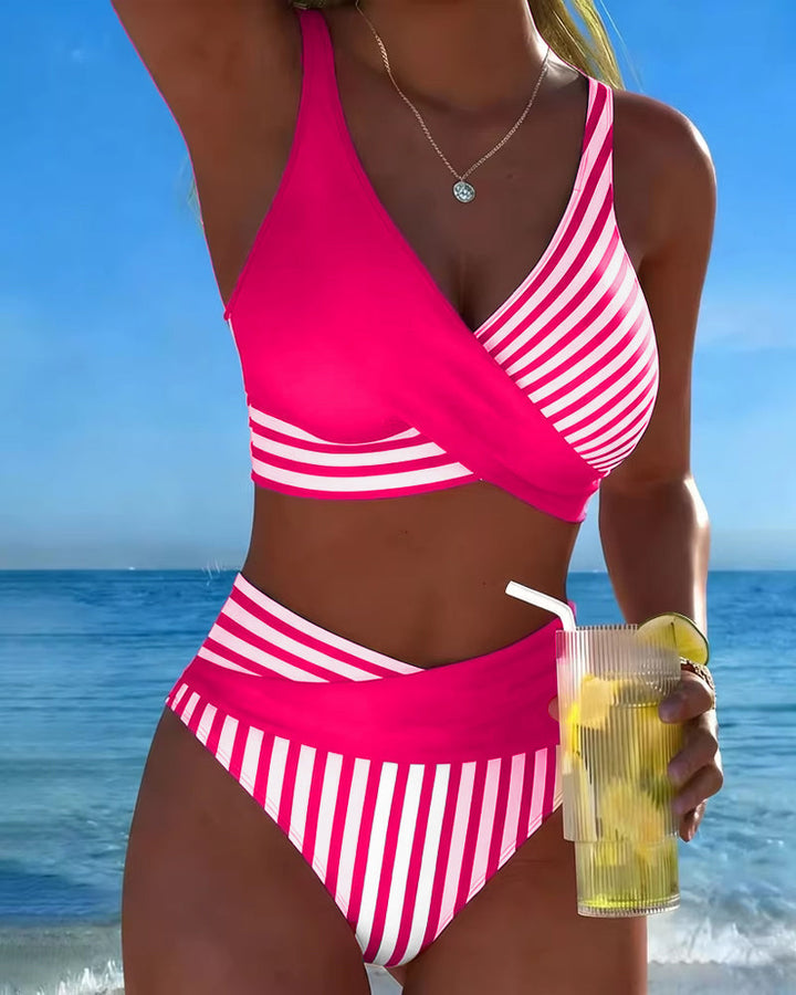 Giulia | Bikini à Rayures Croisées