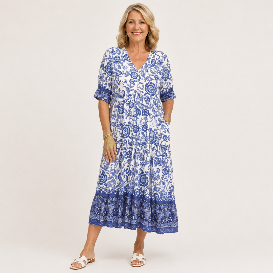 Keisha | Robe Fleurie Décolleté en V Élégante