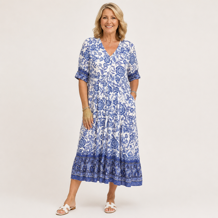 Keisha | Robe Fleurie Décolleté en V Élégante