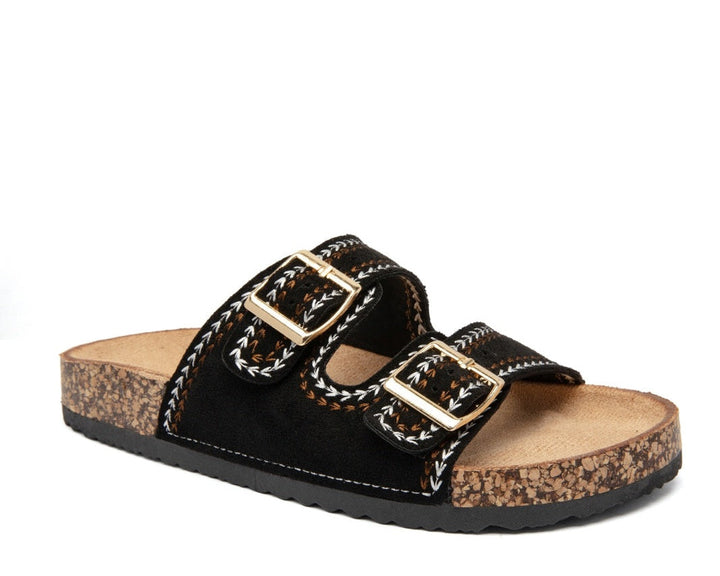 Ulrika | Sandale Wedge Noire